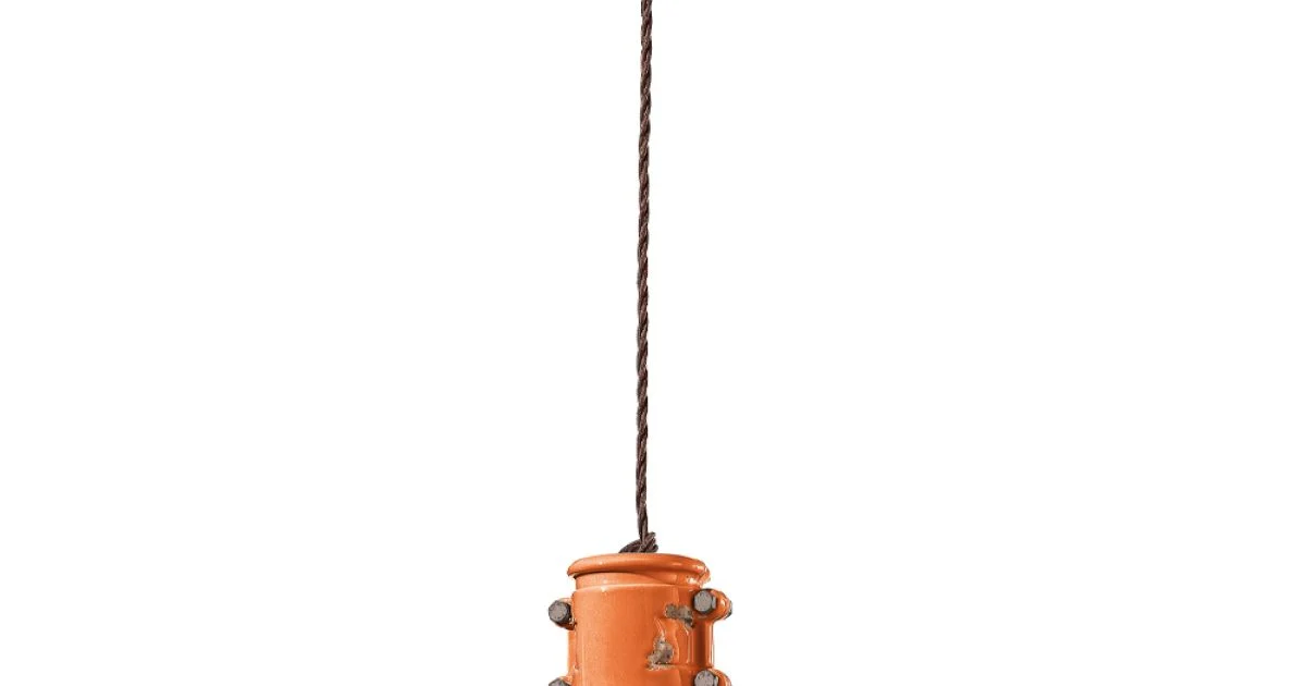 Lampada Sospensione in Ferro e Ceramica Fatta a Mano Industriale - Urban