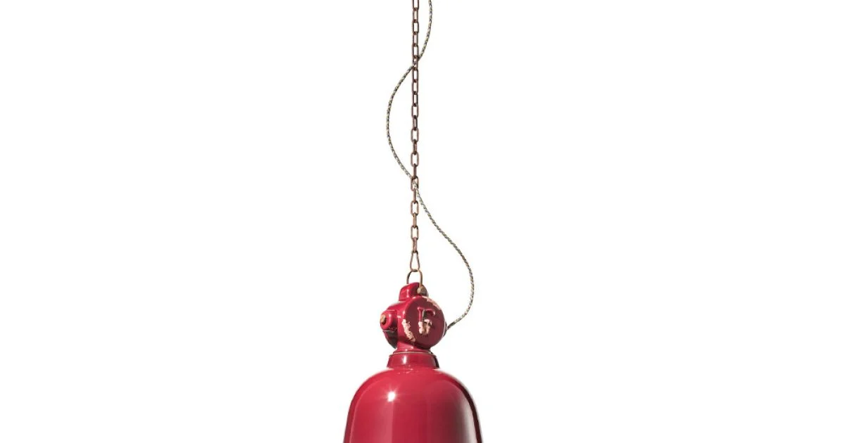 Lampada Sospensione Industriale Fatta a Mano Ferro e Ceramica - Industrial