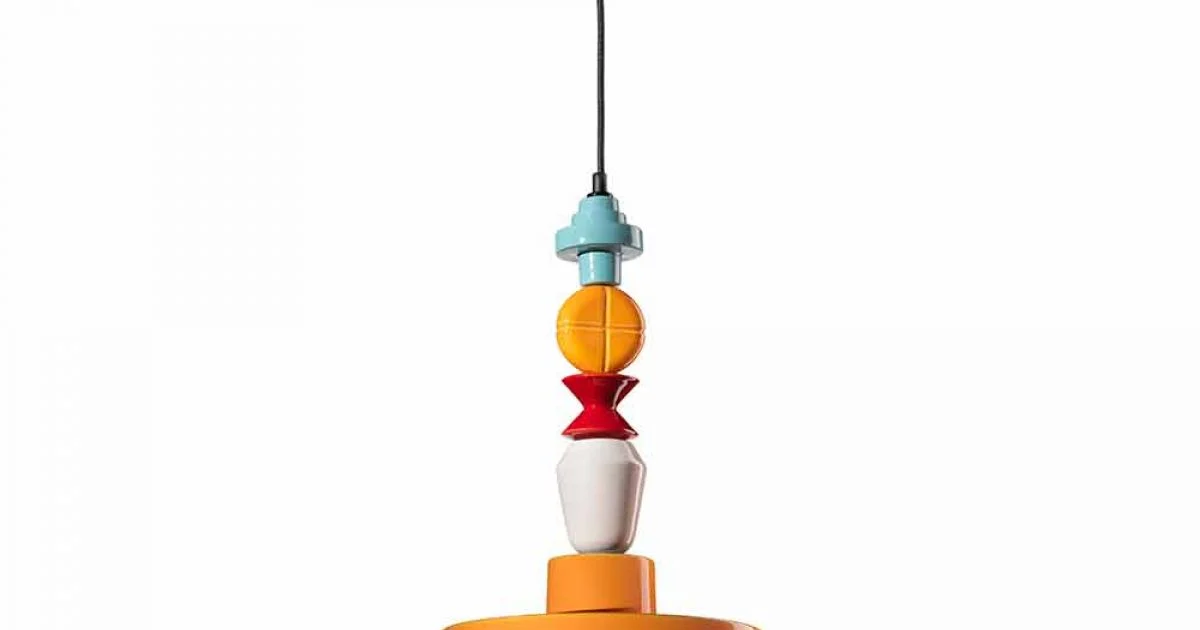Lampada Sospesa Ceramica Giallo o Verde Design Made in Italy – Ferroluce Lariat