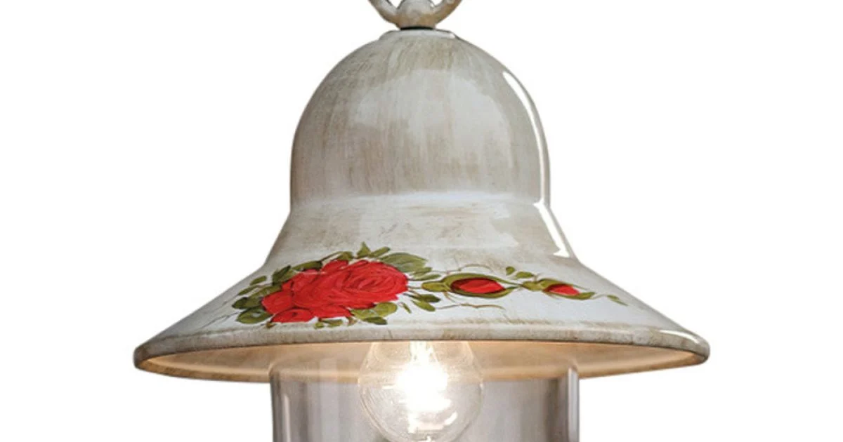 Lampada Sospesa da Esterno in Alluminio Bianco Dipinto a Mano - Imperia