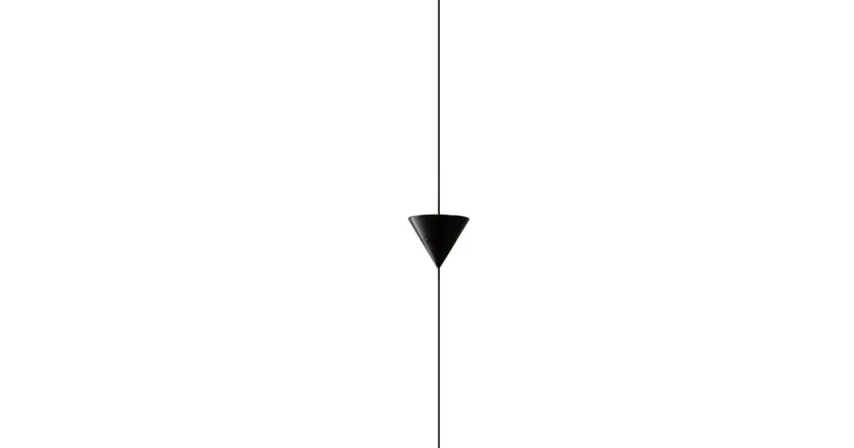 Lampada Sospesa di Design in Gesso bianco e Alluminio Nero 2 Coni - Tesera
