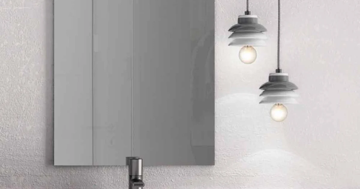 Lampada sospesa in ceramica e alluminio moderna fatta in Italia Asia