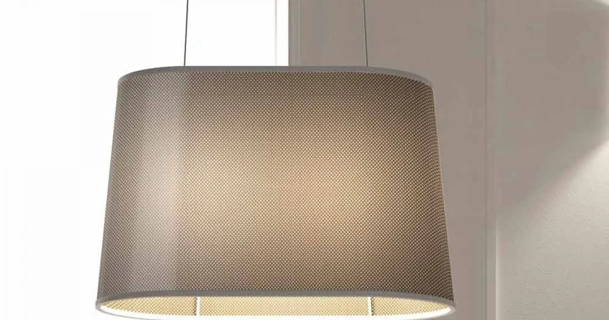 Lampada Sospesa in Metallo con Paralume in Rete o Lino Made in Italy - Jump