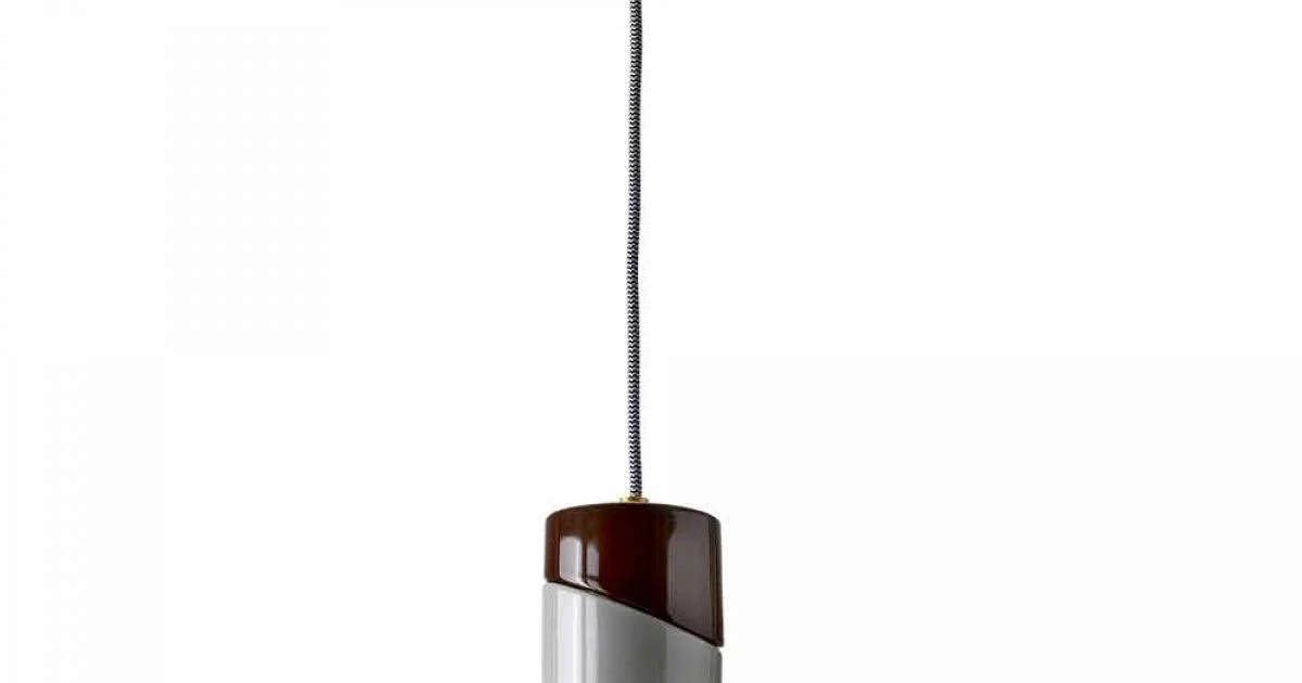 Lampada sospesa in ottone e ceramica colorata moderna made Italy Asia