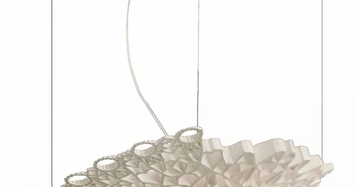 Lampada Sospesa in Tecnopolimero Bianco di Design 2 Dimensioni - Cattedrale