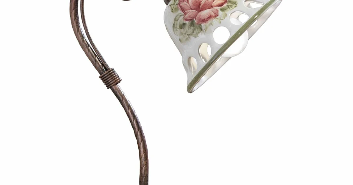 Lampada Tavolo in Metallo e Ceramica Fatta a Mano con Passanastri - Napoli