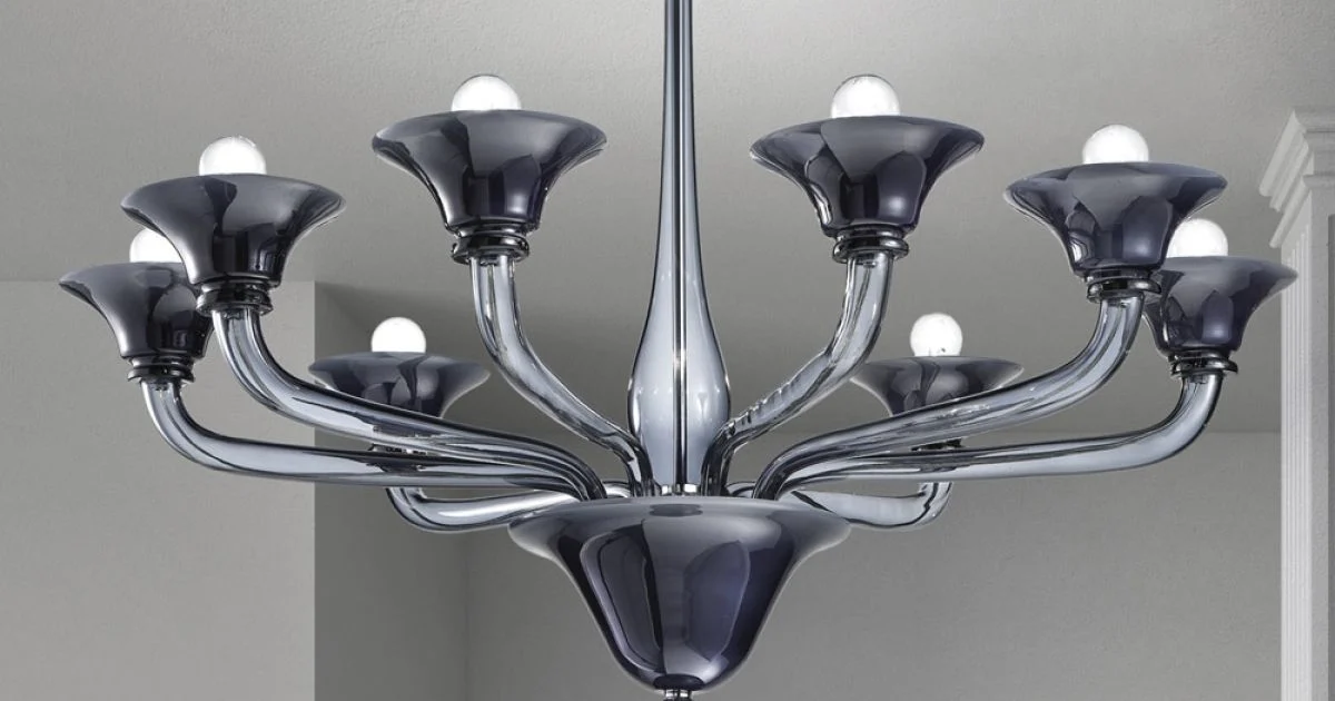 Lampadario 8 Luci Artigianale in Vetro Veneziano Made in Italy - Ismail
