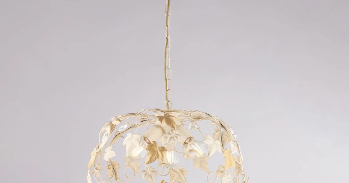 Lampadario a 3 luci in metallo e cristallo per arredare il soggiorno – Orchidea