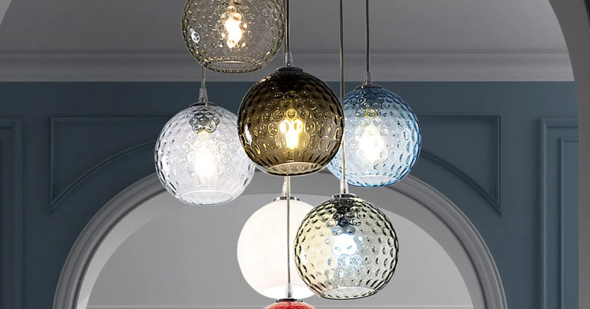 Lampadario a 7 Luci in Vetro di Venezia Soffiato a Mano - Bolle Balloton