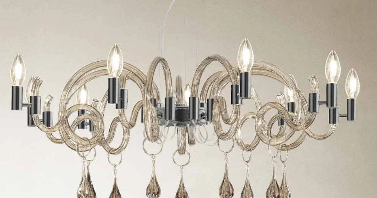 Lampadario a 9 Luci Artigianale in Vetro di Venezia Made in Italy - Bernadette