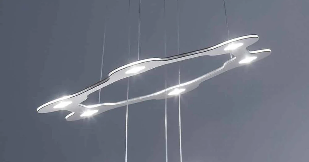 Lampadario LED a 9 Luci in Alluminio Verniciato Made in Italy Pregiato - Flash