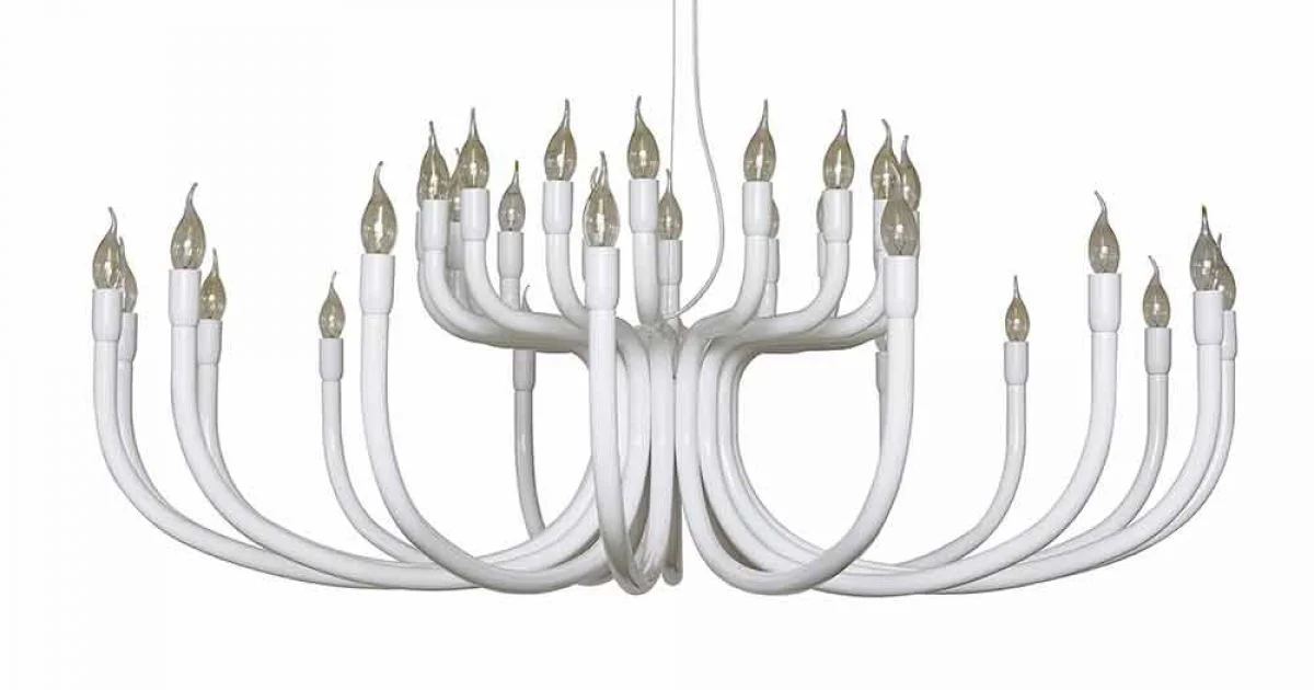 Lampadario a Sospensione a 16 o 32 Luci in Alluminio Bianco o Nero - Alviso