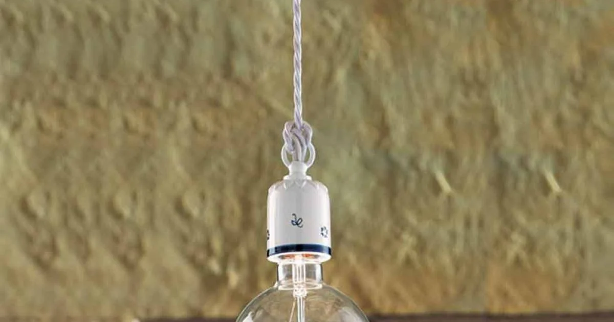 Lampadario a sospensione in ceramica stile rustico Ferroluce