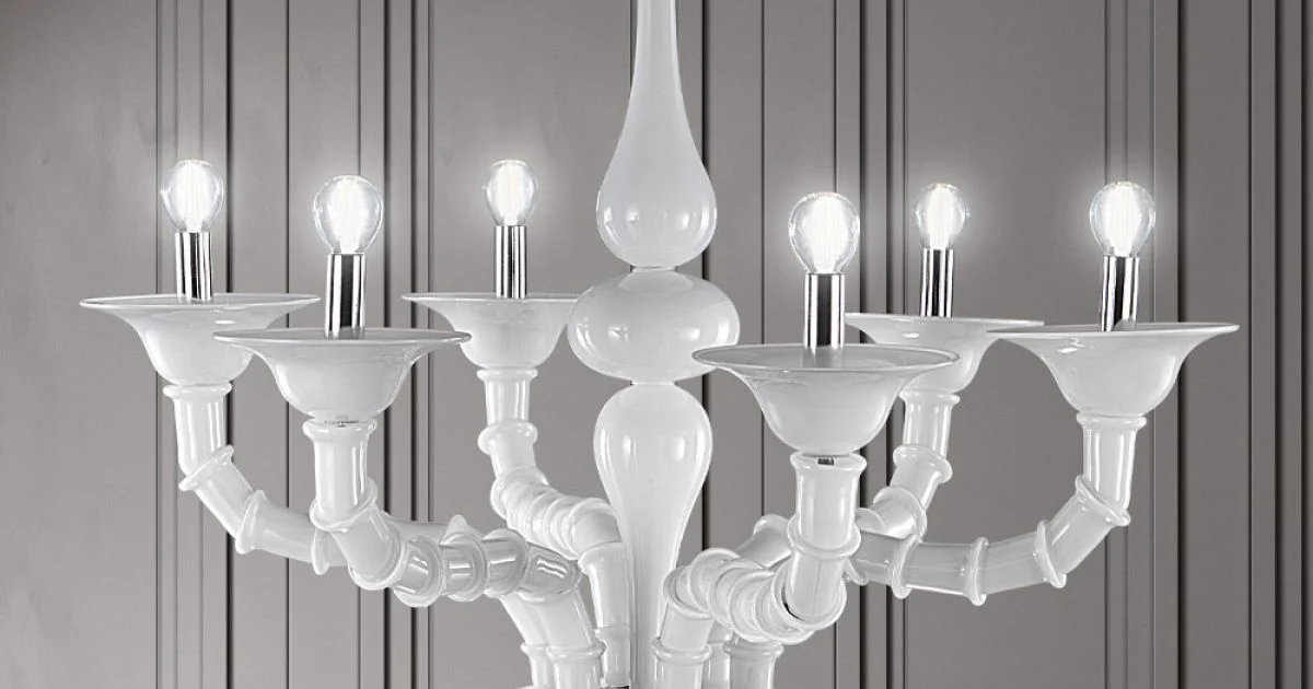 Lampadario Artigianale in Vetro Veneziano Soffiato Stile Classico - Vanity