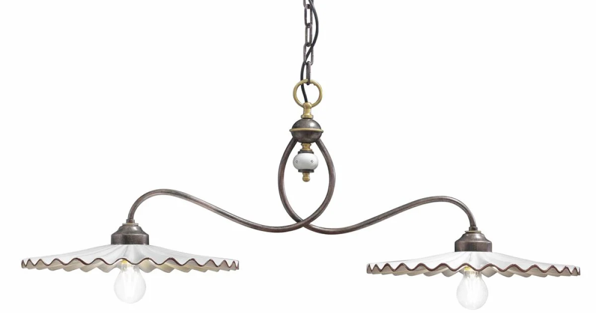 Lampadario bilancere in ceramica lucida Ferroluce L'Aquila