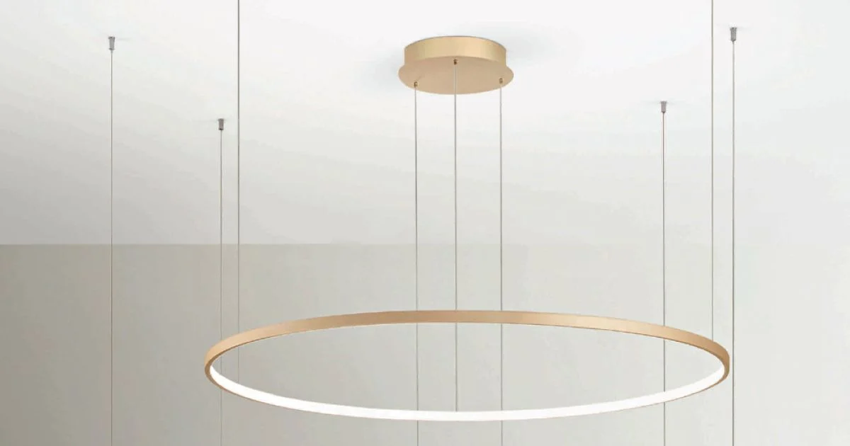 Lampadario con 2 o 3 Luci LED Rotonde Orizzontali in Metallo Verniciato - Gelso