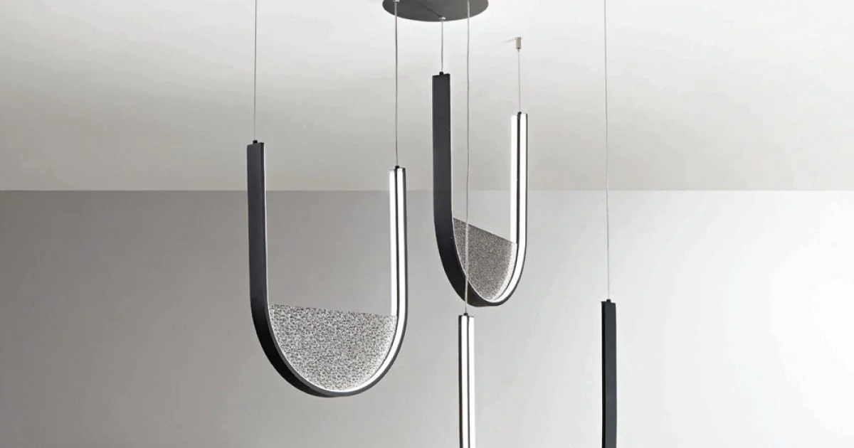 Lampadario con 3 LED con Inserto Amovibile in Vetro Granigliato - Catalpa