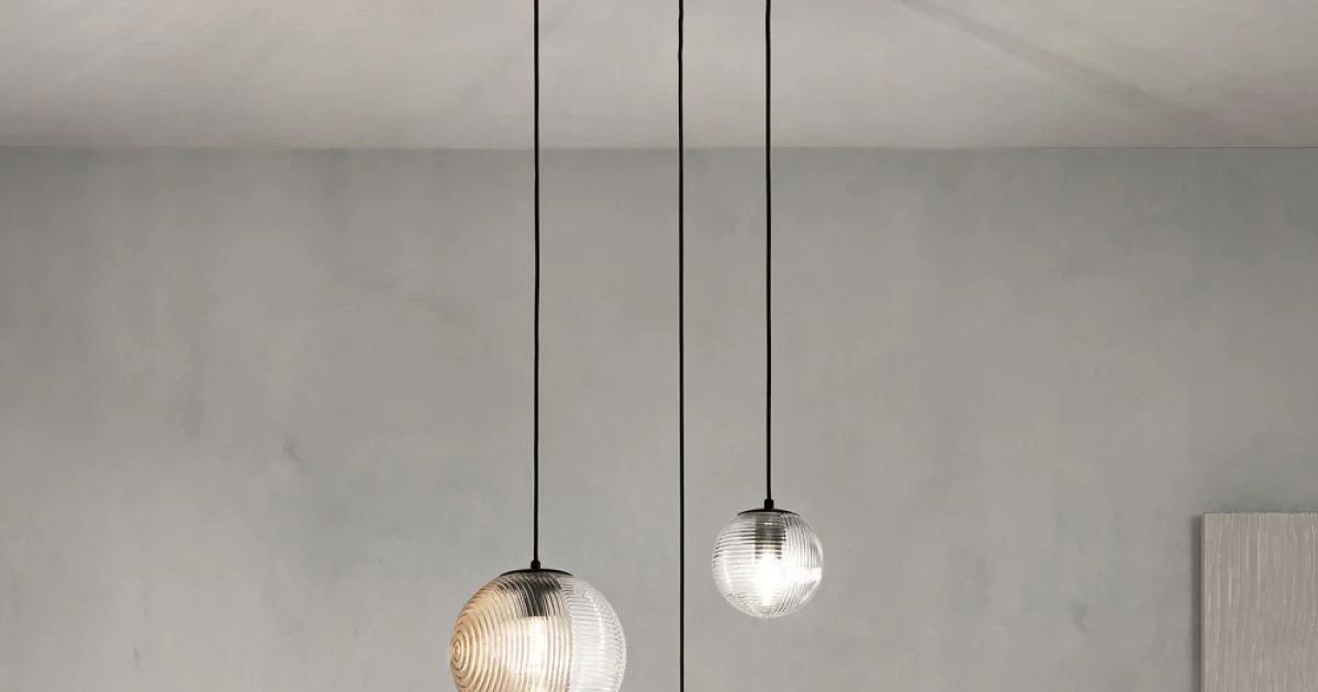 Lampadario con 3 Luci in Vetro Soffiato a Forma di Sfera Made in Italy - Prilla