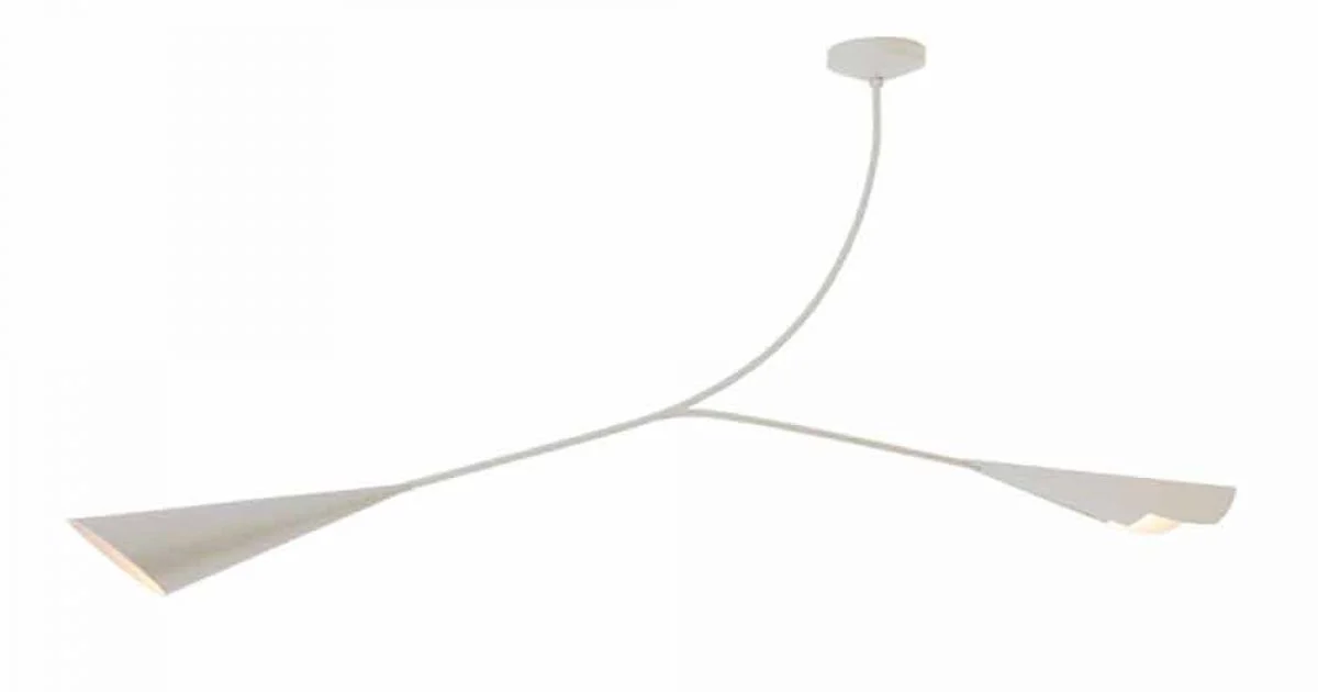 Lampadario in Acciaio Verniciato Bianco Fatto a Mano Made in Italy - Elica