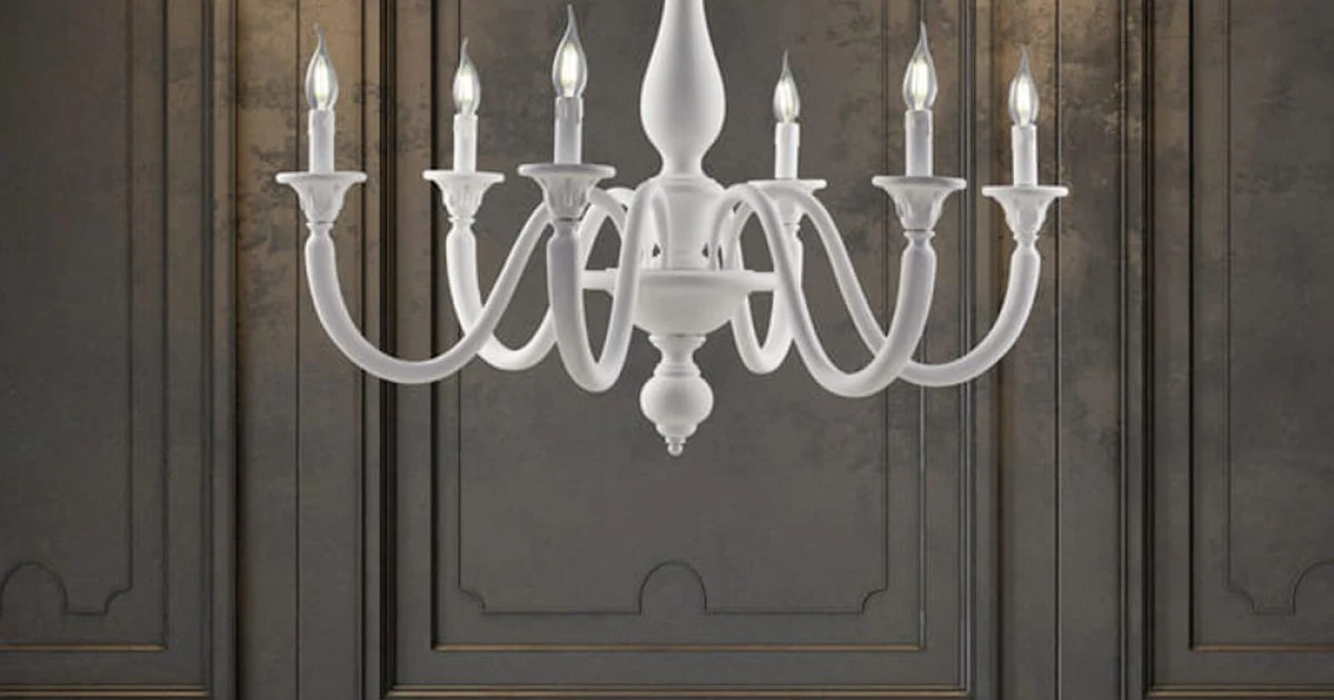Lampadario in Legno con Paralumi a Candela Made in Italy - Siena