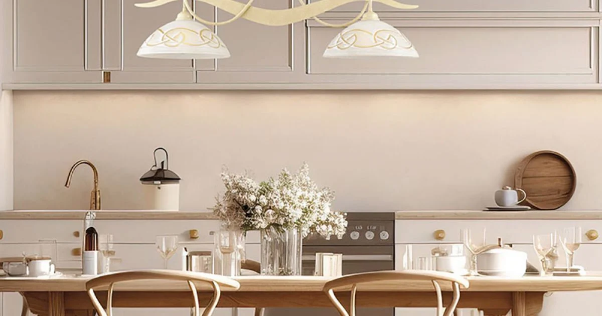 Lampadario in Metallo in Vetro 2 Luci per Illuminazione Interni - Musca