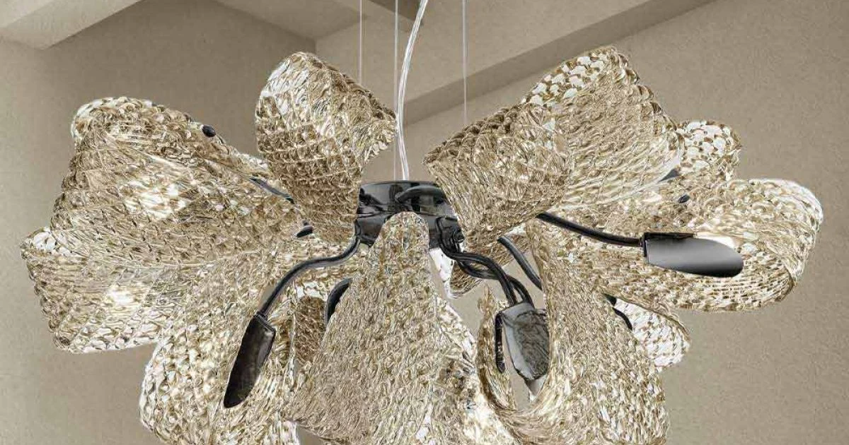 Lampadario Moderno a 12 Luci in Vetro di Venezia, Made in Italy - Diamonique
