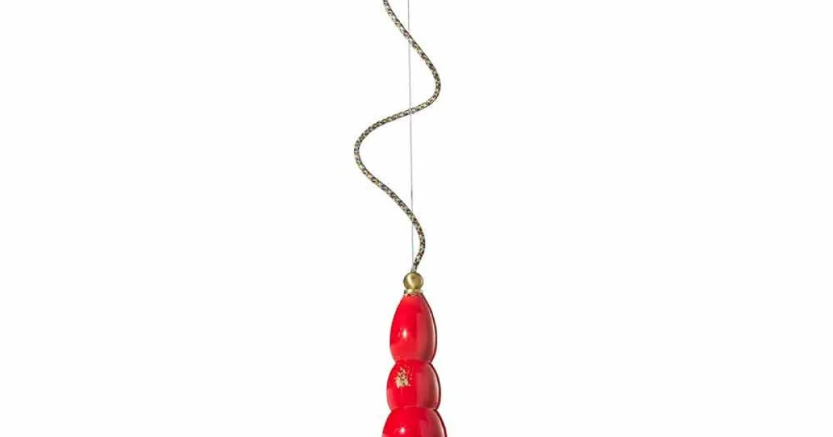 Lampadario retrò a sospensione artigianale in ceramica Ferroluce