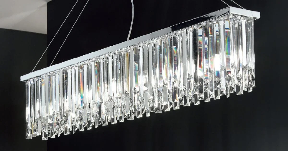 Lampadario Sospeso Classico Lusso in Metallo e Cristallo Molato - Zolando