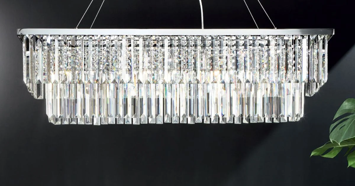 Lampadario Sospeso Classico Metallo e Cristallo Molato di Lusso - Mirielle
