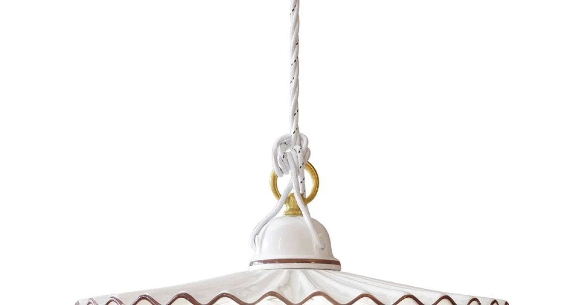 Lampadario sospeso in ceramica filo colorato Ferroluce L'Aquila
