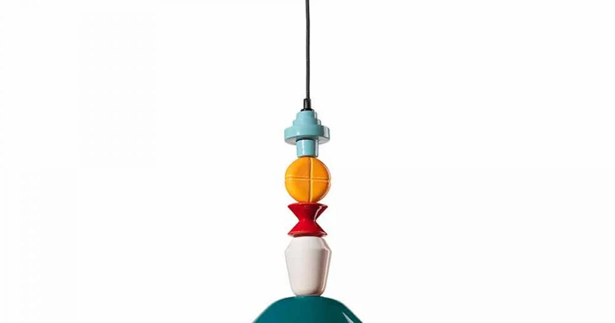 Lampada a Sospensione Ceramica Verde o Giallo Made in Italy – Ferroluce Lariat
