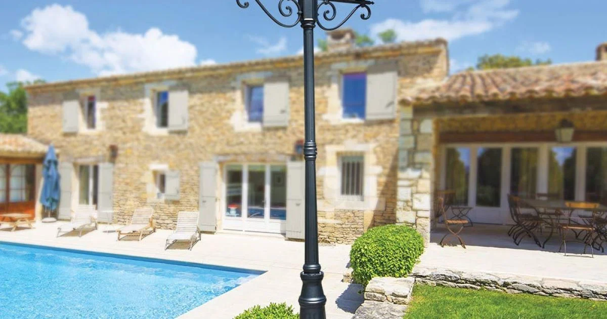 Lampione 2 Luci Stile Vintage in Alluminio e Vetro Made in Italy - Vivian