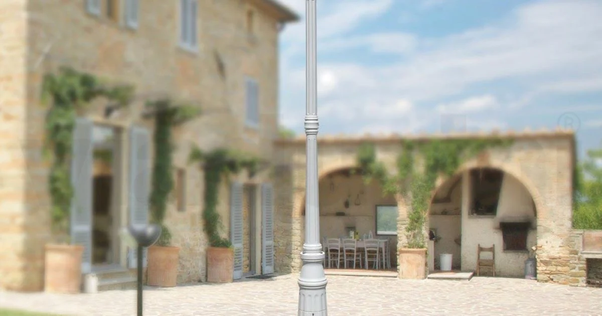 Lampione a 2 Luci Stile Vintage in Alluminio Bianco Made in Italy - Dodo