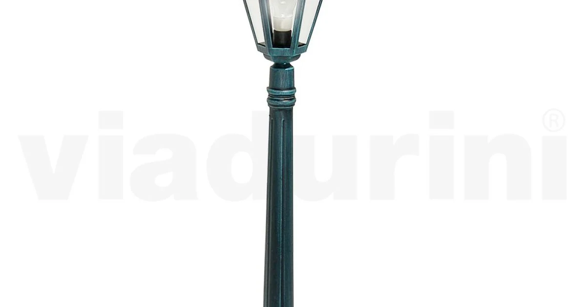 Lampione Alto 117 cm da Giardino in Vetro e 5 Finiture di Alluminio - Pinako