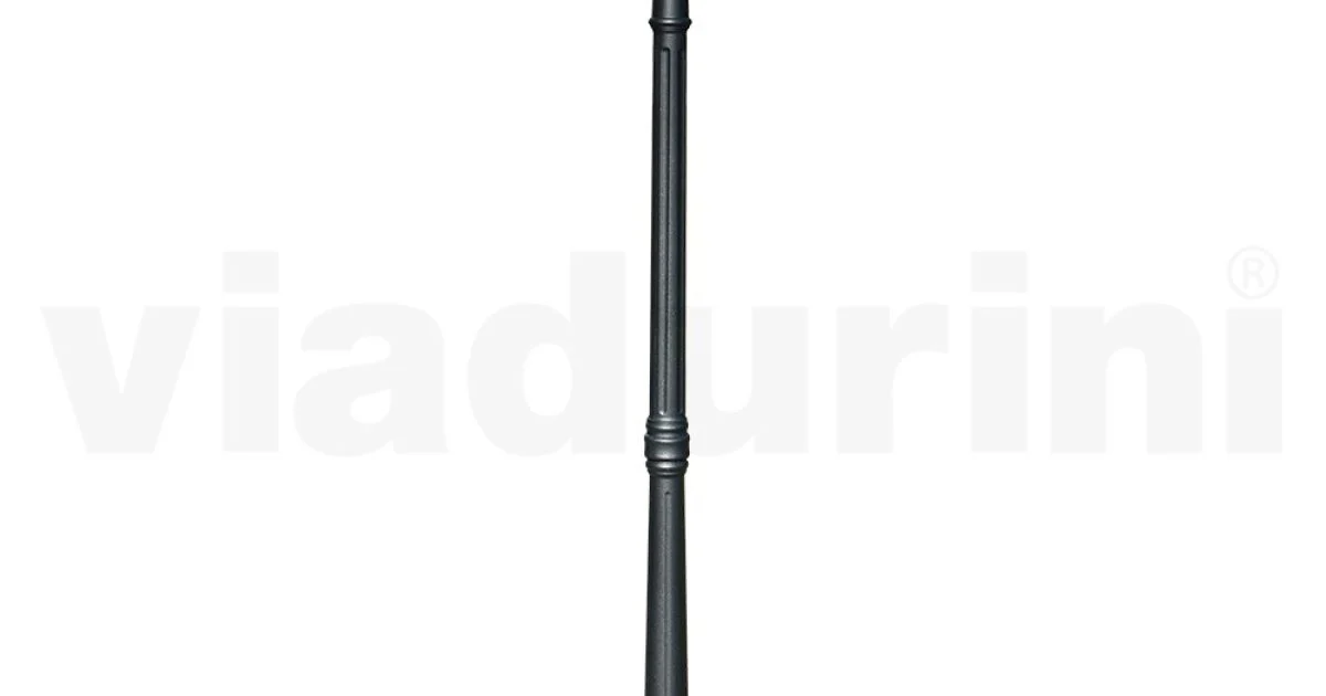 Lampione Alto 178 cm da Giardino in Alluminio Antracite e Vetro Sabbiato - Elric