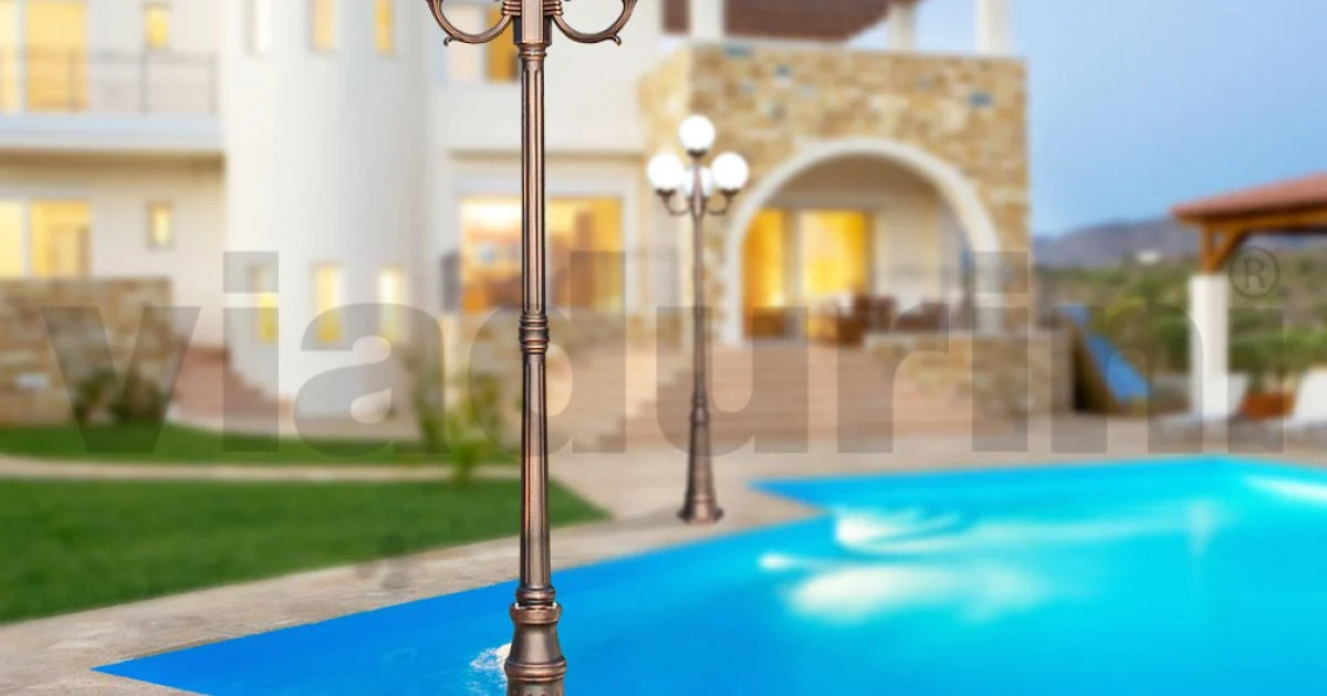 Lampione Alto 270 cm in Acrilico e Alluminio Nero Made in Italy - Trovanero