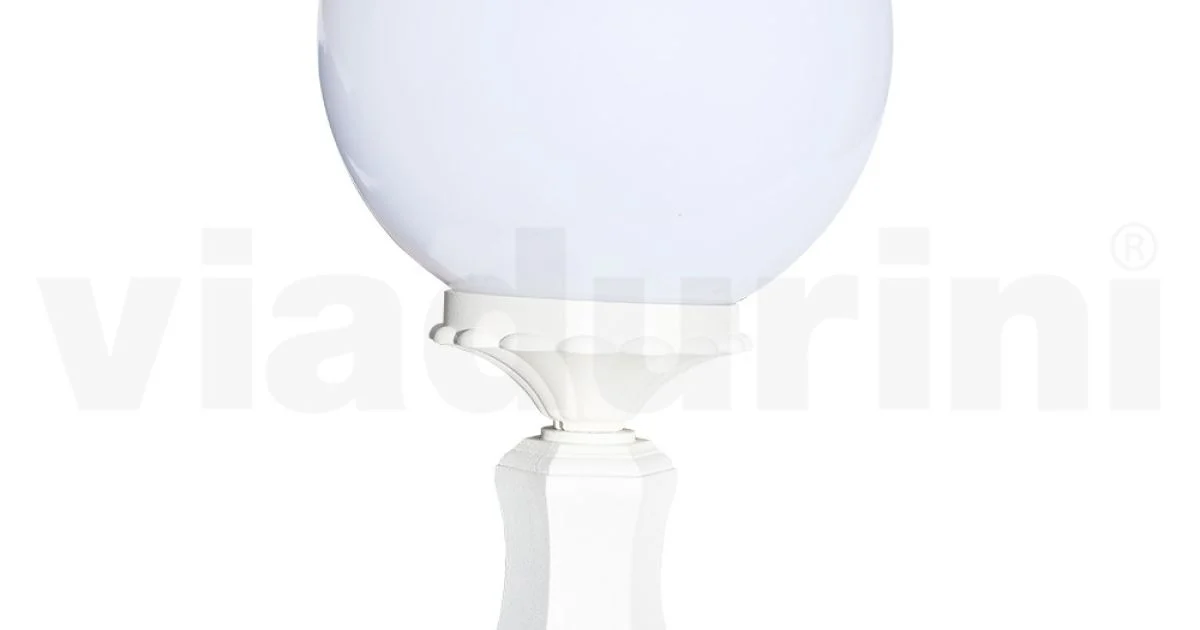 Lampione Alto 47 cm in Acrilico e Alluminio Bianco Made in Italy - Trovabianco