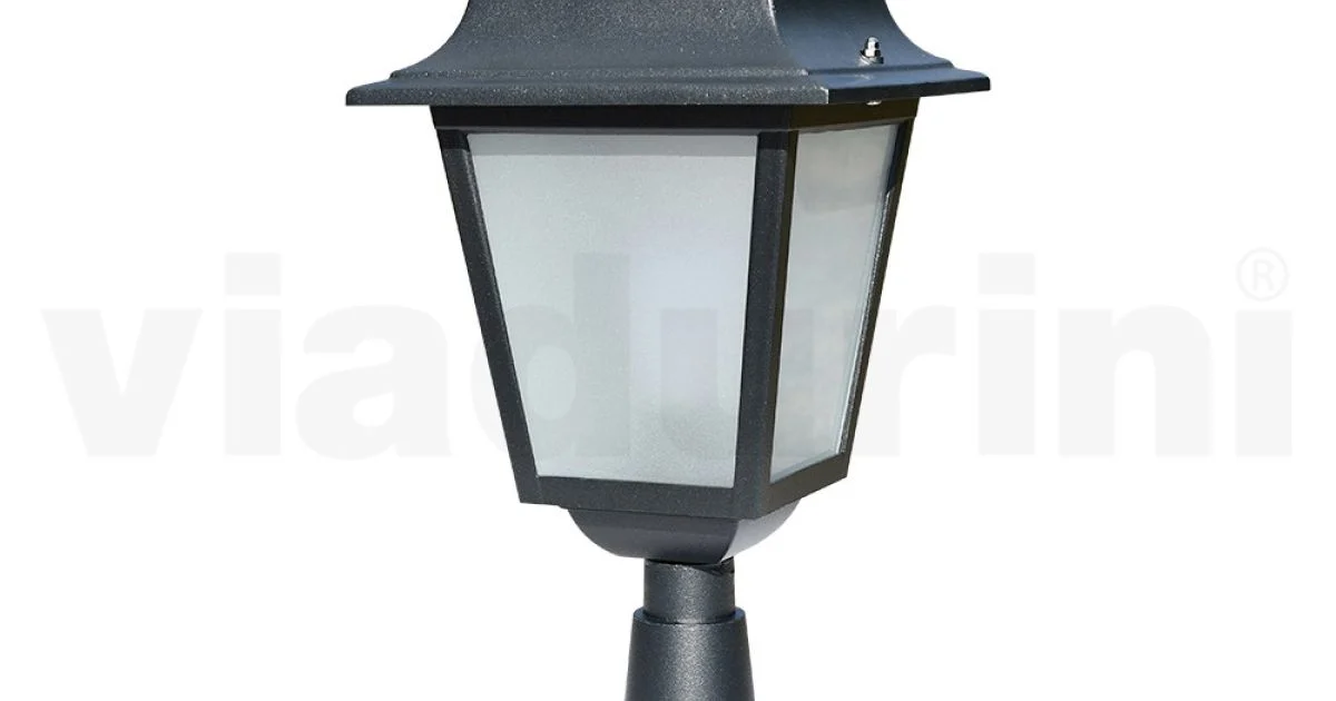 Lampione Alto 53,5 cm in Vetro e Alluminio Antracite Made in Italy - Scintilla