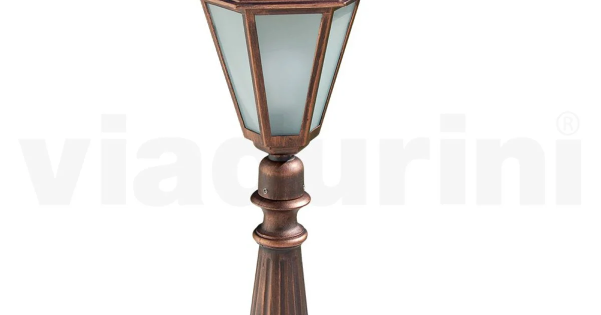 Lampione Alto 79 cm da Giardino in Vetro e 5 Finiture di Alluminio - Pinako