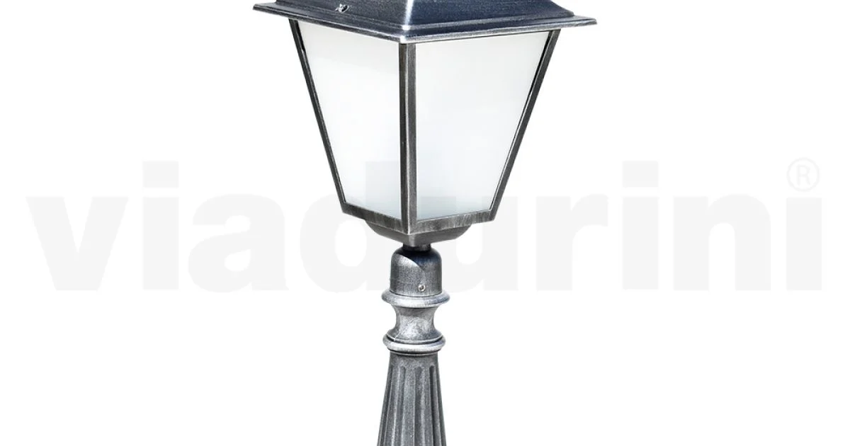 Lampione da Esterno Alto 85 cm in Vetro e Alluminio Pressofuso - Alchimista