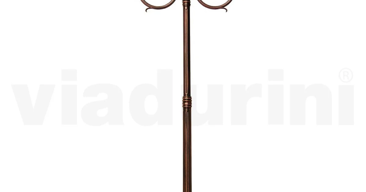 Lampione Giardino 2 Luci in Alluminio Stile Vintage Made in Italy - Leona