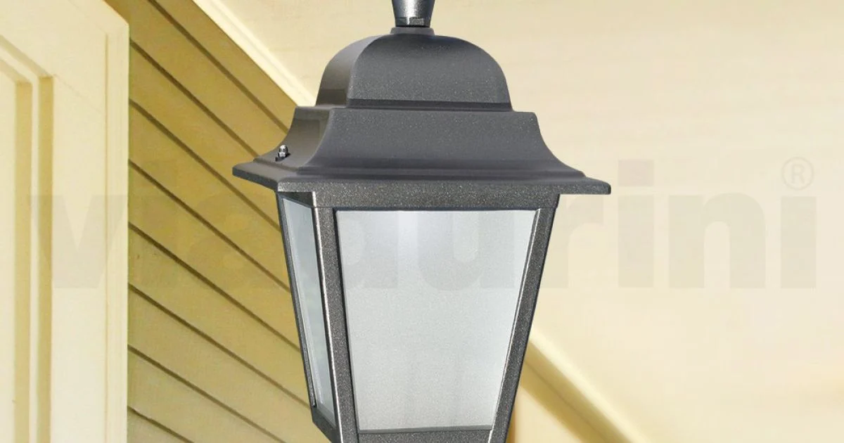 Lanterna a Soffitto in Alluminio Pressofuso e Diffusore in Vetro - Scintilla
