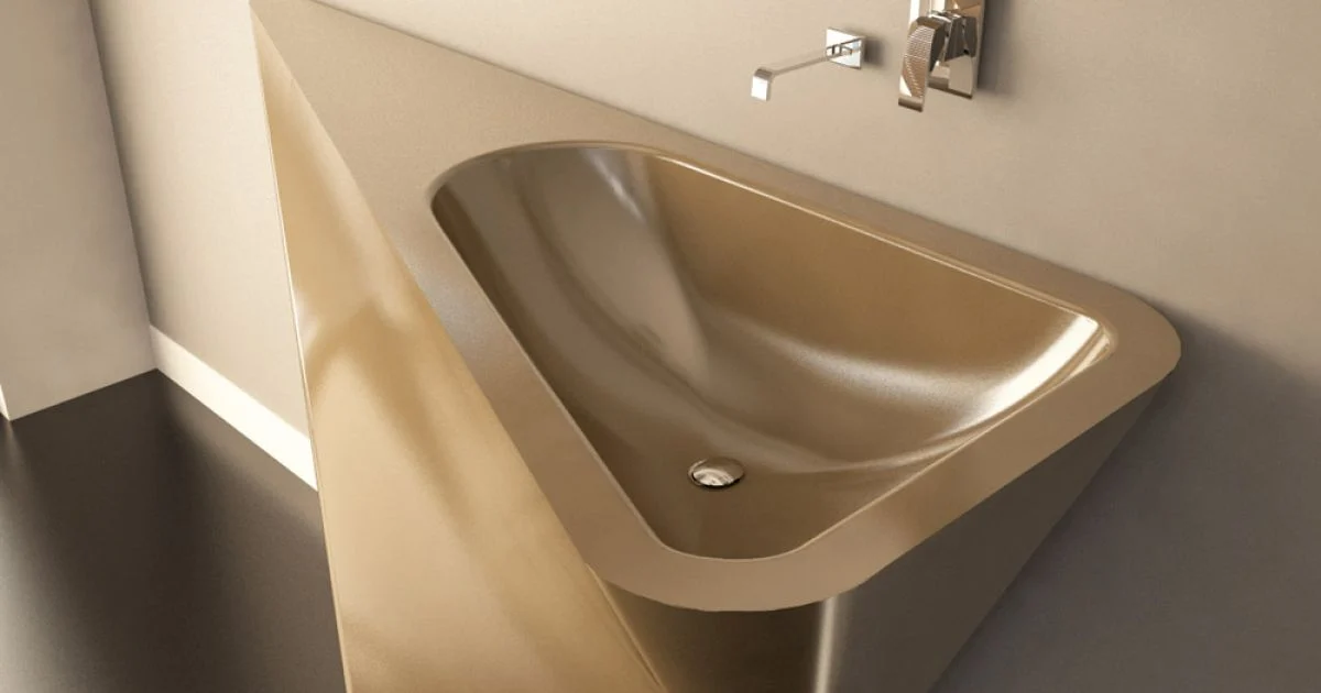 Lavabo a colonna moderno realizzato artigianalmente Mullet