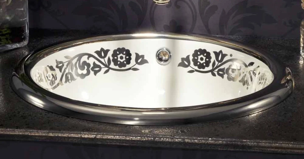 Lavabo a incasso di design barocco in fire clay made in Italy, Otis