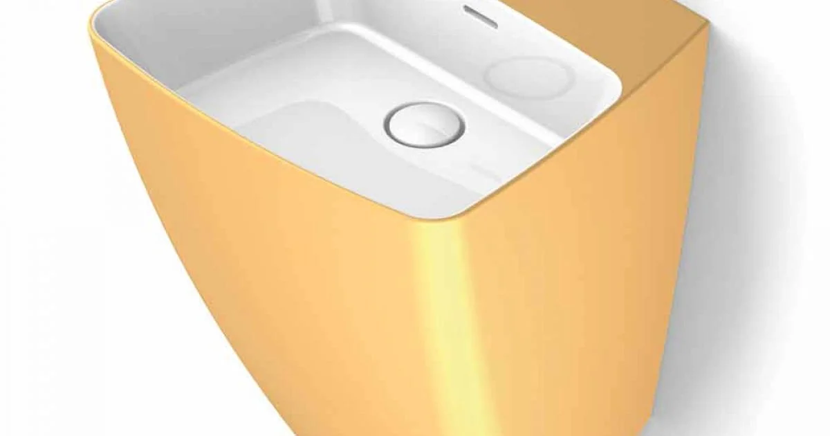 Lavabo a parete di design moderno in ceramica prodotto in Italia,Goran
