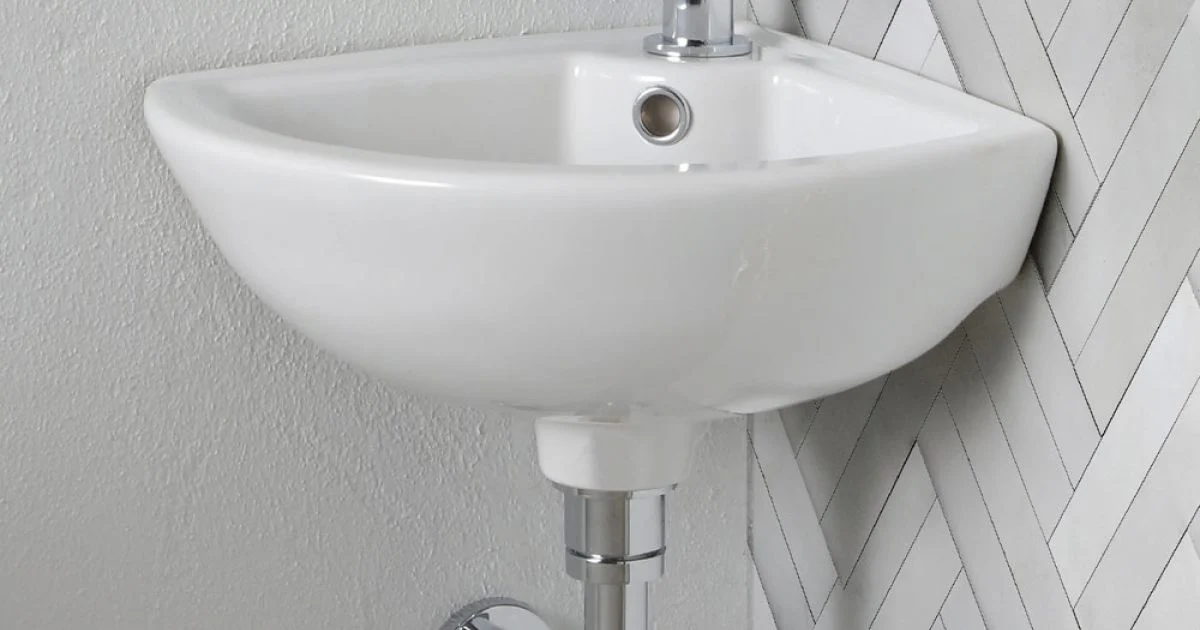 Lavabo ad Angolo Monoforo in Ceramica Bianca dal Design Classico - Silice
