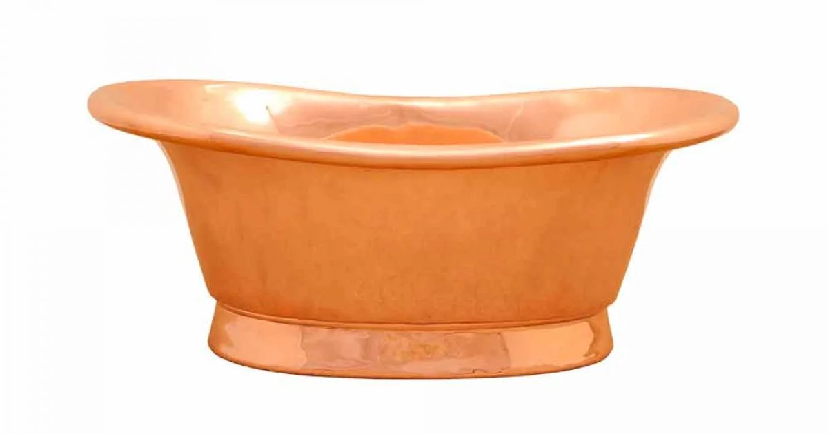 Lavabo appoggio design vintage in rame fatto a mano Calla
