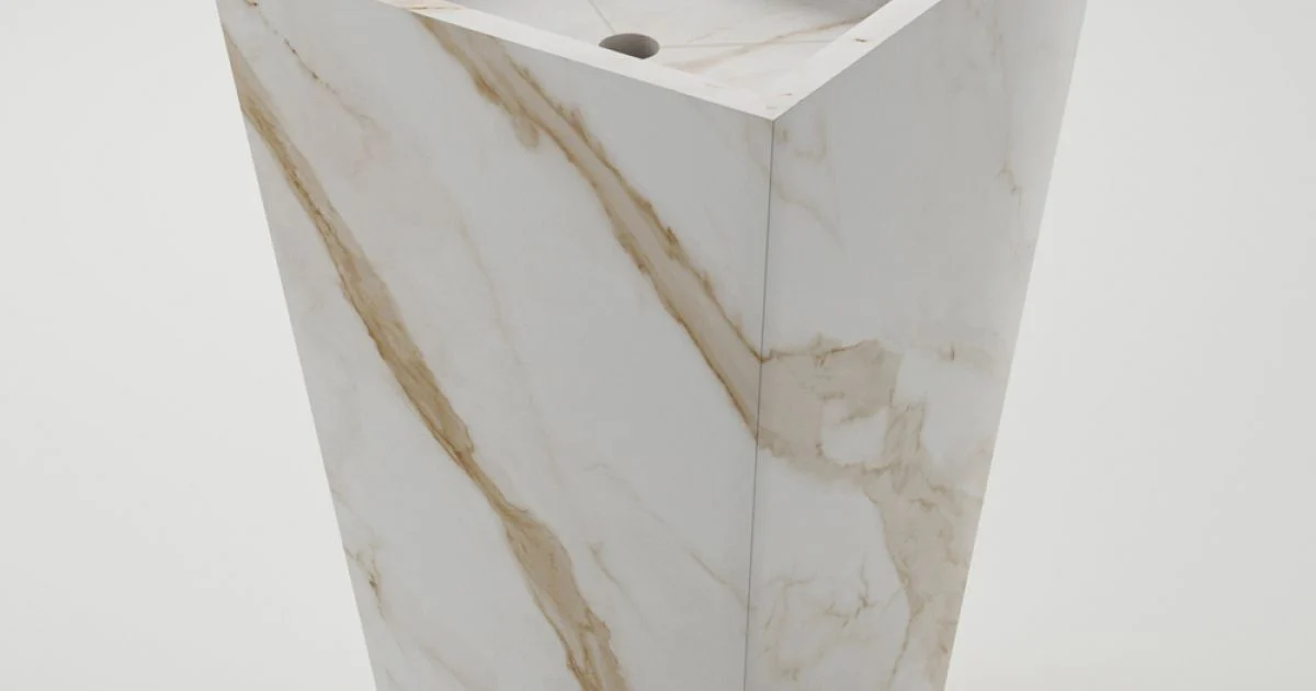 Lavabo Bagno a Colonna in Gres Porcellanato Realizzato in Italia - Baia