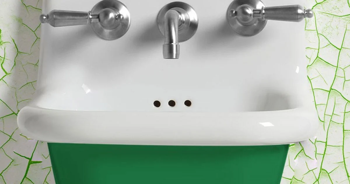 Lavabo Bagno Quadrato a Sospensione in Ceramica Bianca e Colorata - Meridiano