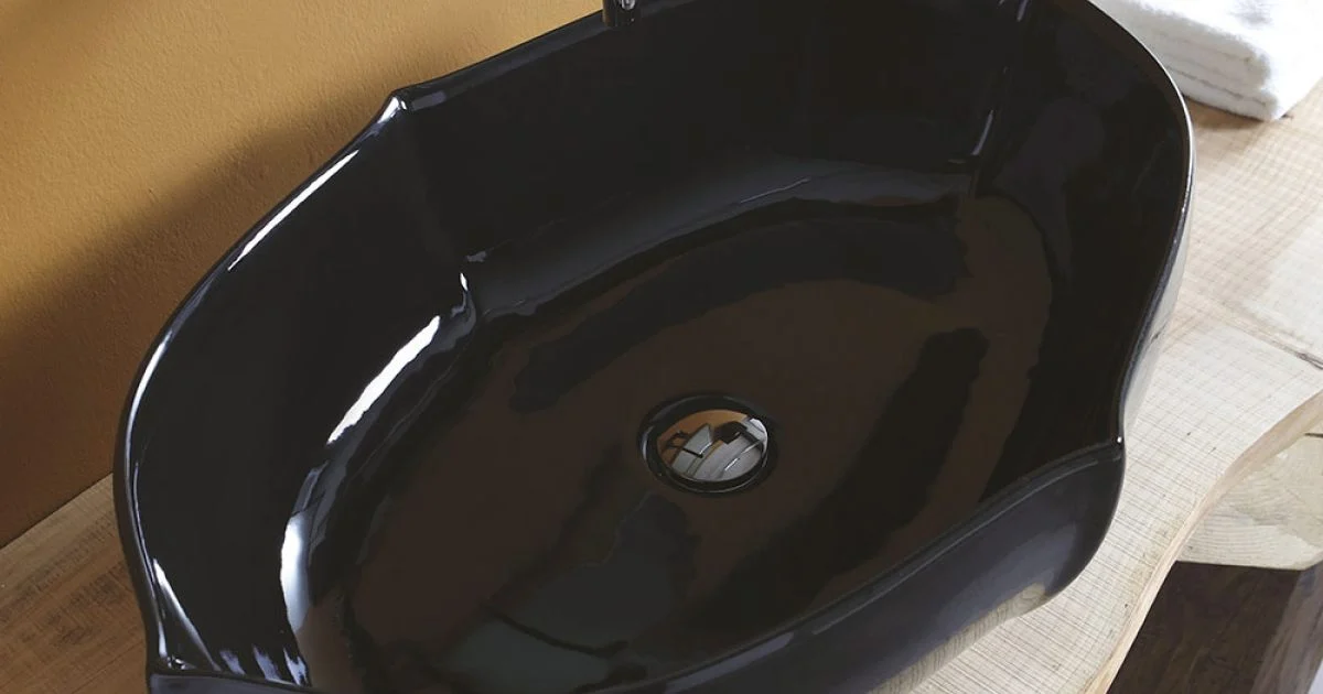 Lavabo Bagno da Appoggio in Ceramica Lucida L 69 cm Made in Italy - Oscar